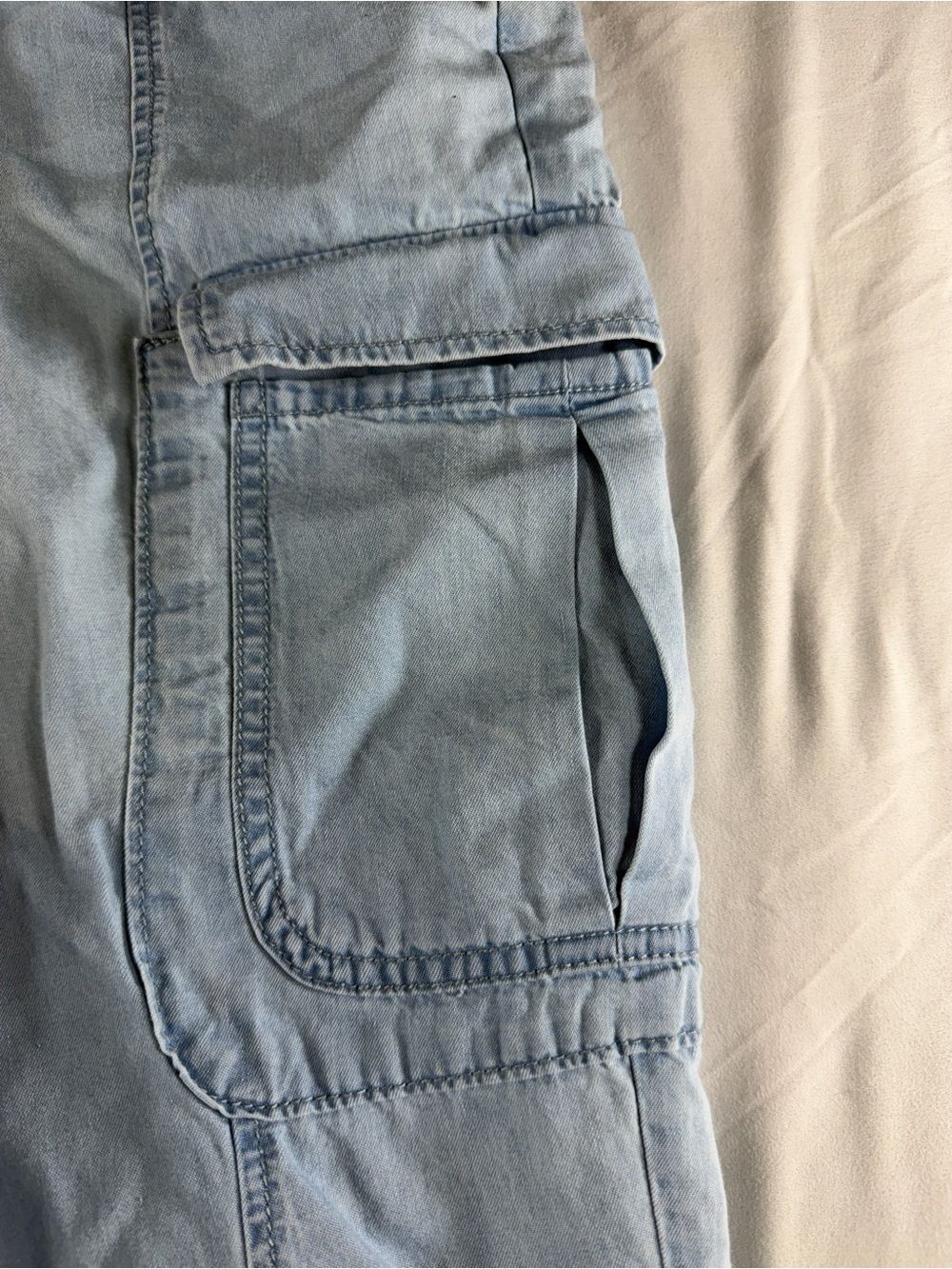 Inc International Concepts Sz L Mid Rise Elastic Waist Cargo Pants Jogger Blue View 5